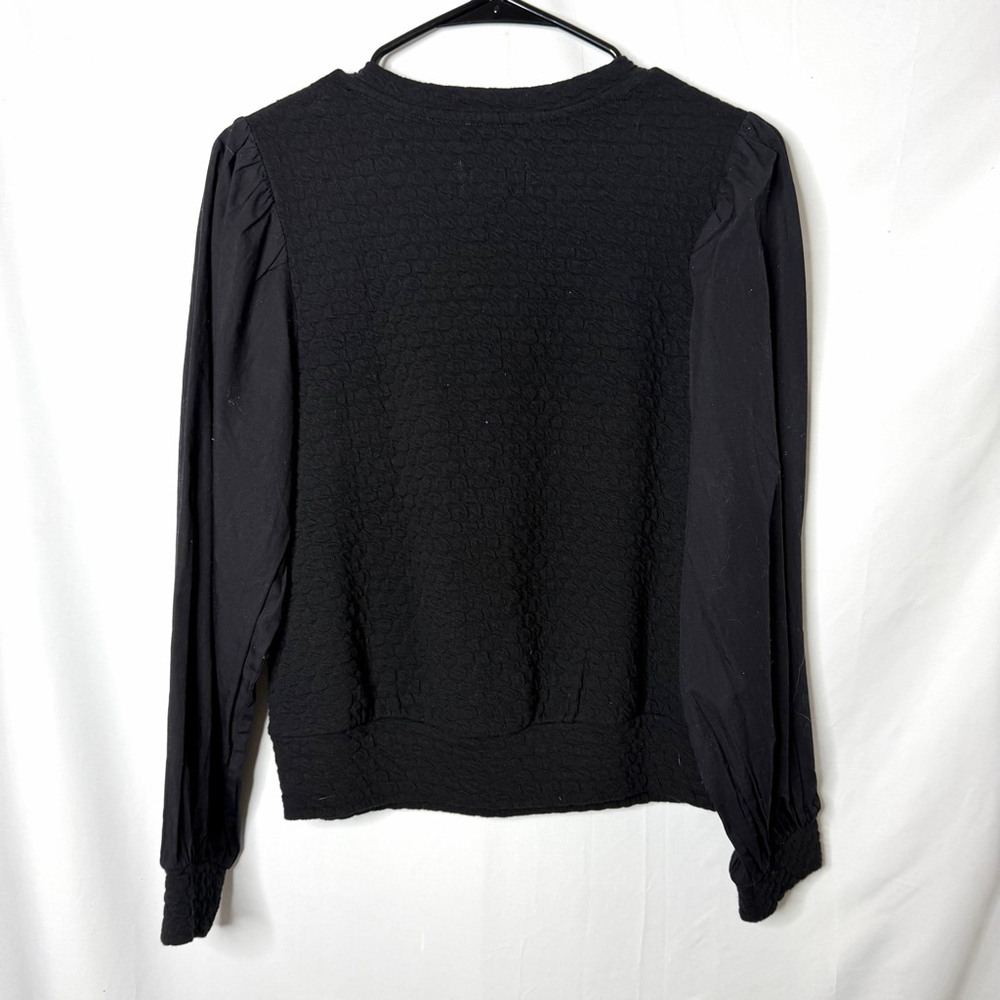 Anthropologie Porridge Black Textured Sweatshirt XS NEW with tags - Picture 7 of 7